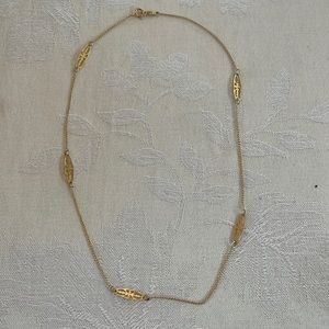 14k filigre16 inch gold station necklace used